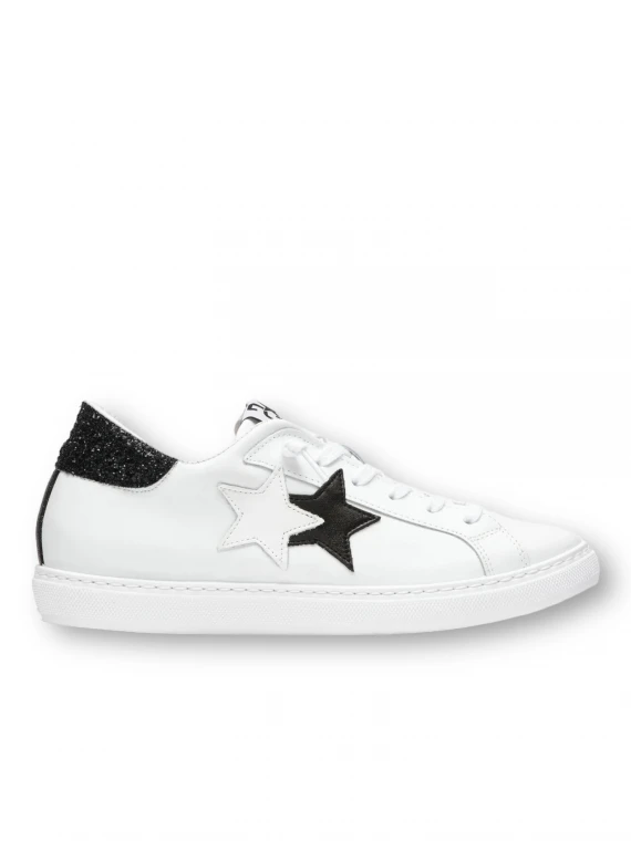 SNEAKERS ONE STAR BIANCA DETTAGLI GLITTER NERO