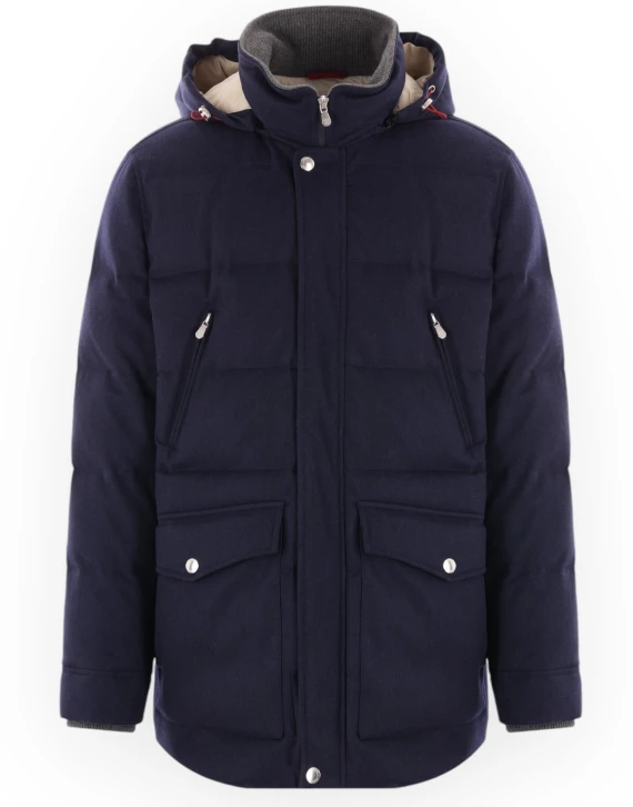 Parka in beaver di cashmere membrabato imbottito i