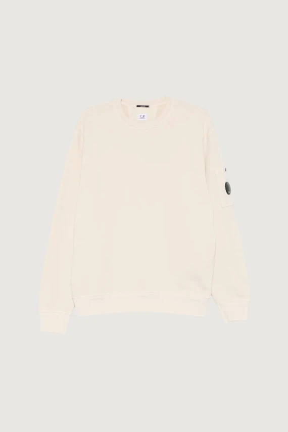 COTTON DIAGONAL FLEECE CREWNECK LENS SWEATSHIRT