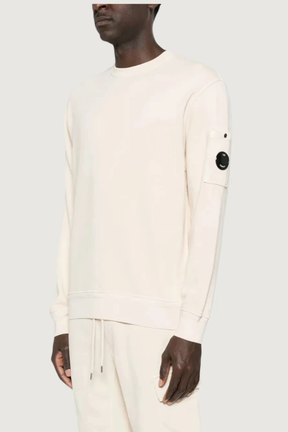 COTTON DIAGONAL FLEECE CREWNECK LENS SWEATSHIRT