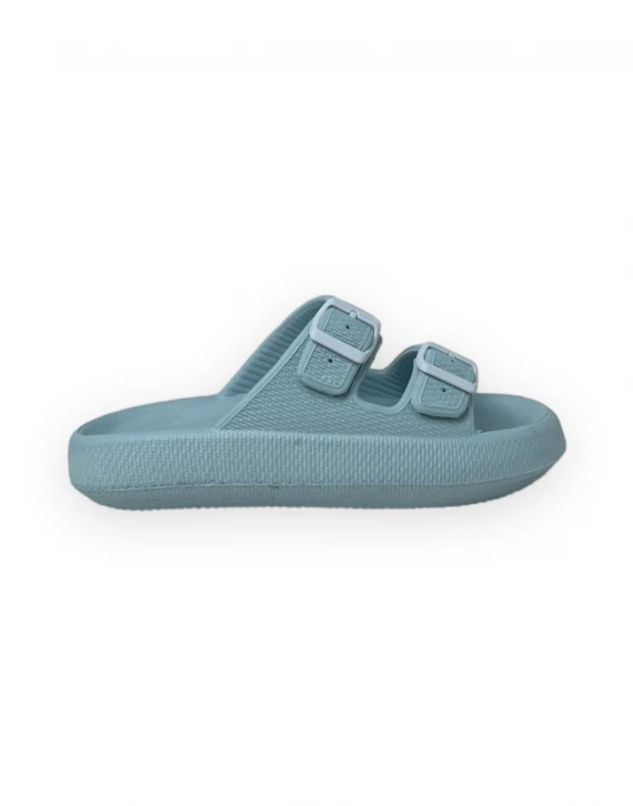 SLIPPERS DOPPIA FASCIA CELESTE