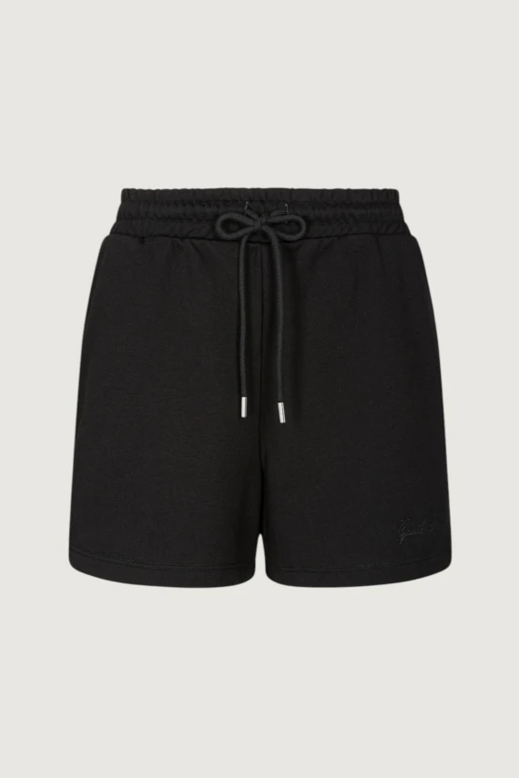 SHORT IN FELPA CON RICAMO IN TINTA