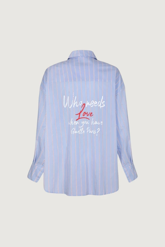 CAMICIA OVER IN BASTONETTO DI COTONE CON CLAIM
