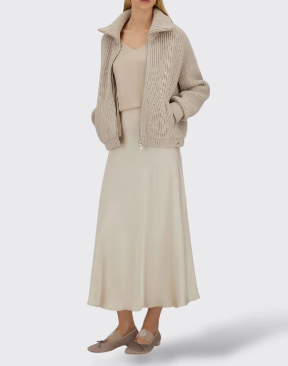 LINED CARDIGAN WITH ZIPPER