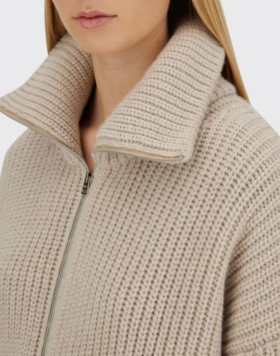 LINED CARDIGAN WITH ZIPPER