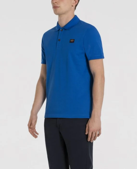 POLO BASE COTONE BLU COBALTO 